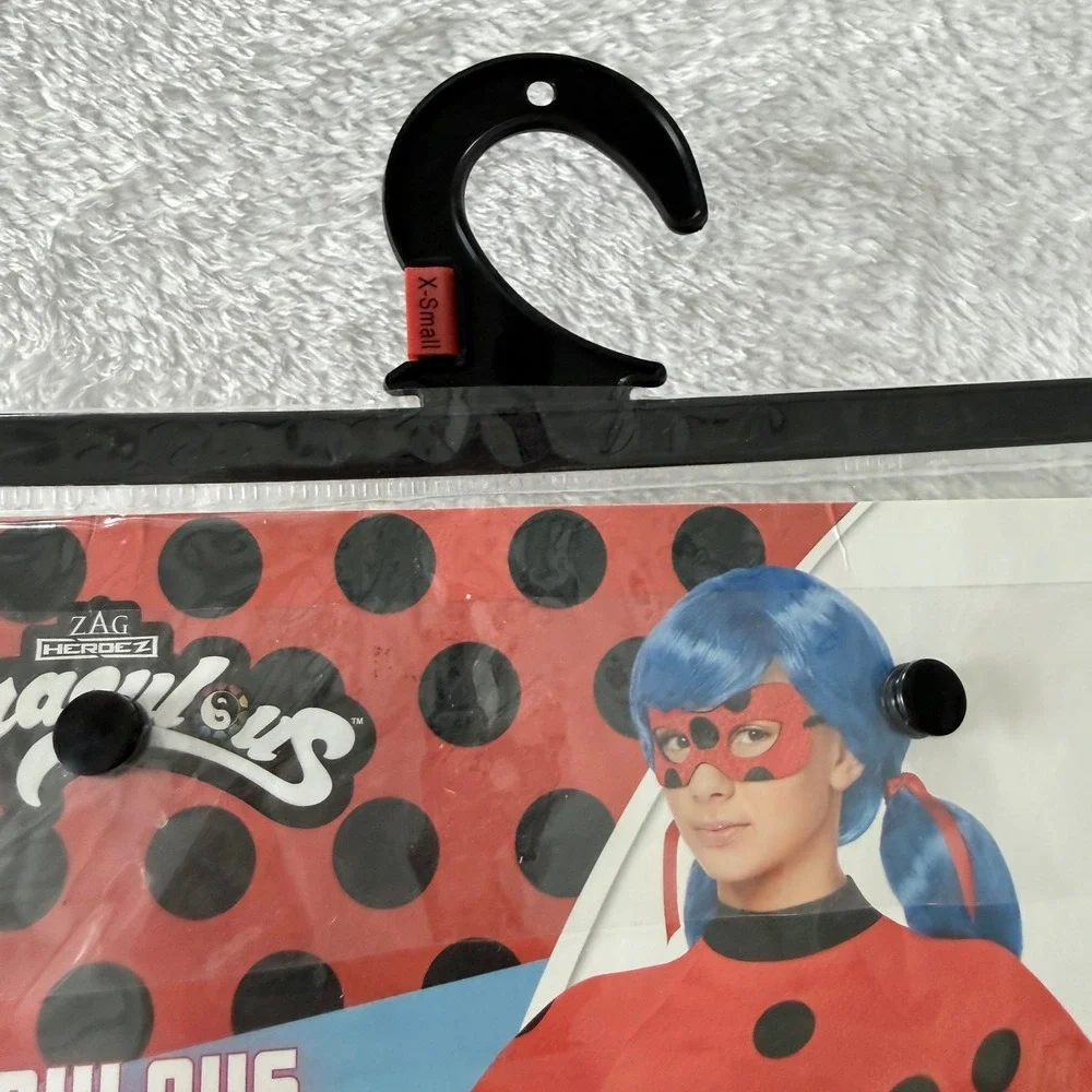 Spirit Halloween Miraculous Ladybug Costume Kids XS 3-4 Red Jumpsuit Wig Mask